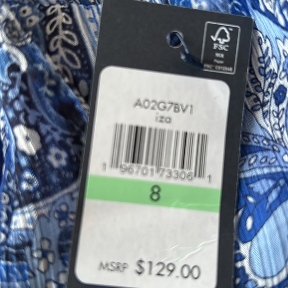 Tommy Hilfiger NWT fit and Flair floral and ruffle blue and white dress size 8 - Picture 7 of 7